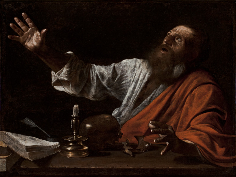 THE VISION OF SAINT JEROME, Follower of Caravaggio, First half of the 17th century, possibly Italian, Oil on canvas, Austin S. Garver Fund, 1960.13