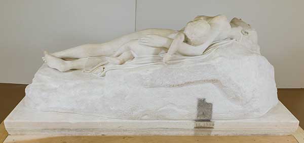 View of the whole sculpture, mid conservation