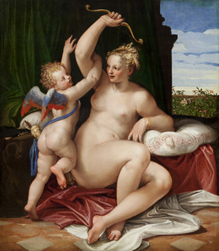 VENUS DISARMING CUPID, about 1555, Paolo Veronese, Italian, 1528-1588, Oil on canvas, Gift of Hester Diamond, 2013.50