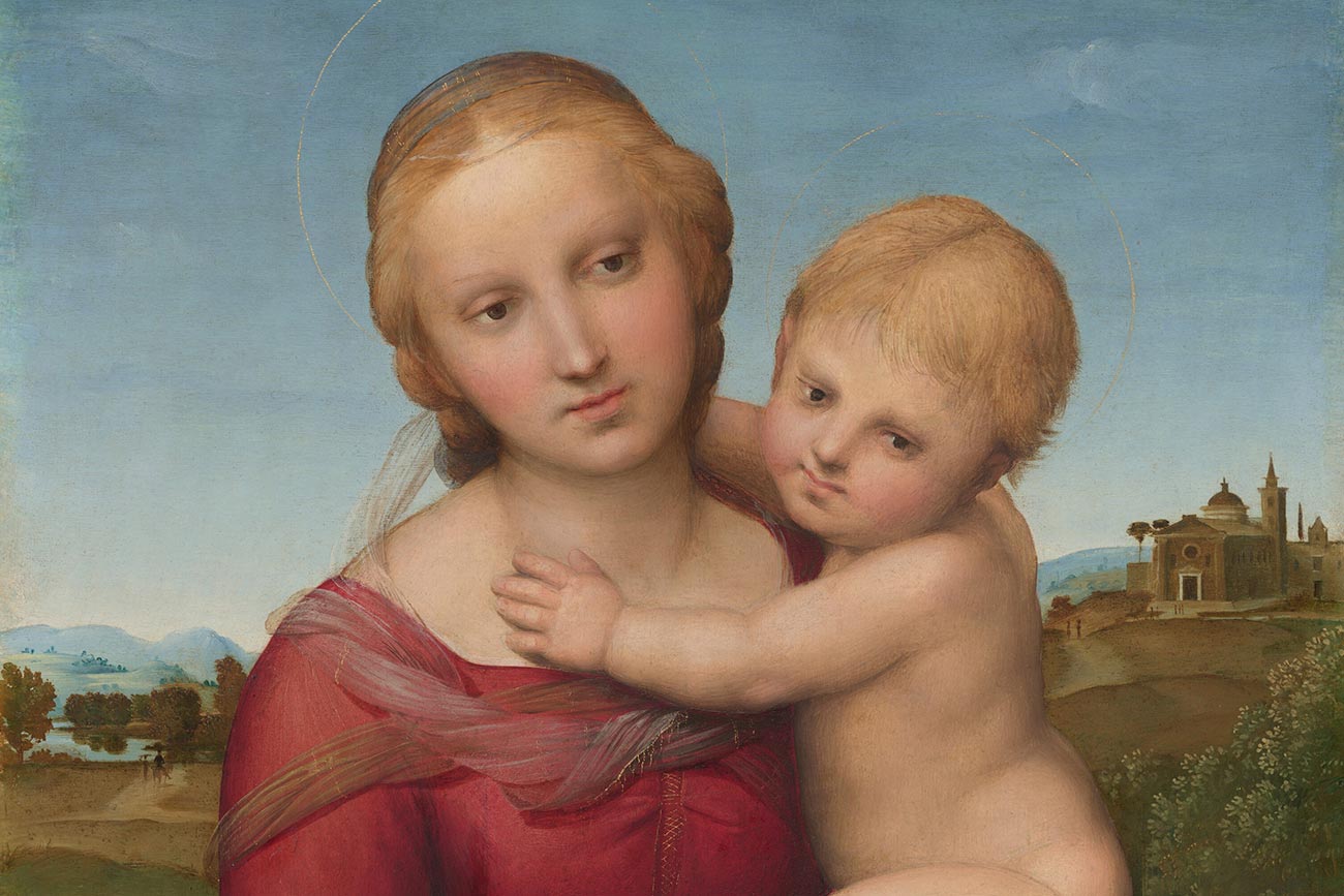 Raphael, 'The Small Cowper Madonna', detail, about 1505, oil on wood