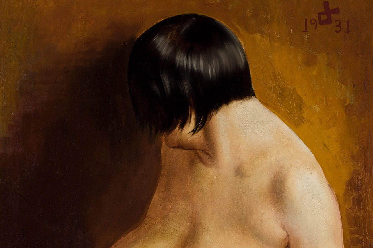 Otto Dix, 'The Pregnant Woman', detail, 1931, egg-tempera, mastic varnish, stand oil, and oil paint on linen, mounted on plywood