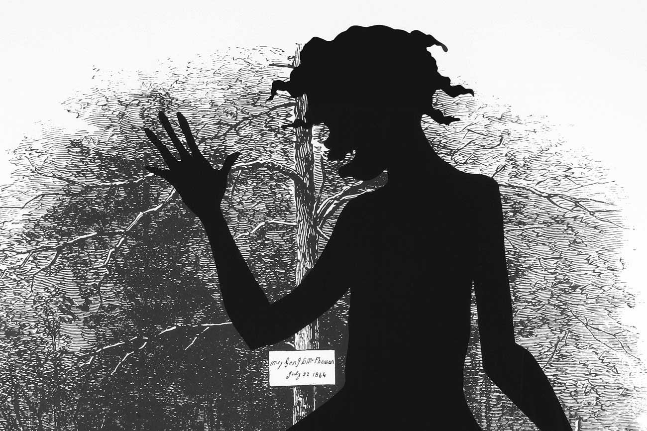 Kara Walker, 'Scene of McPherson’s Death. Harper’s Pictorial History of the Civil War (Annotated),' detail, 2005, Offset Lithography and Silkscreen