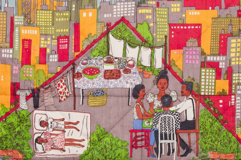 Detail of 'Tar Beach 2' by Faith Ringgold