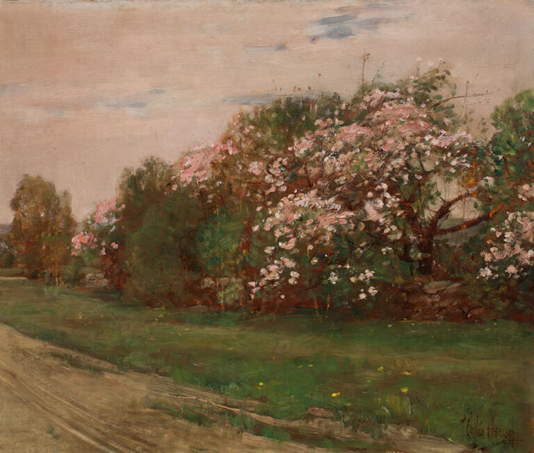 Childe Hassam, 'Landscape: Trees in Bloom,' 1885, oil on canvas