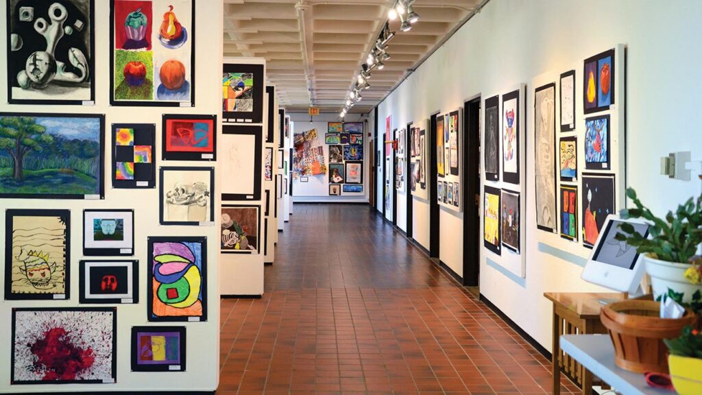View of an exhibit in the Higgins Education Wing