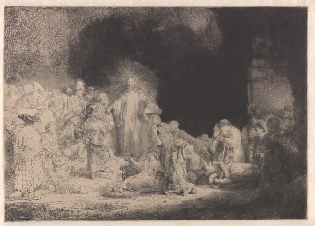 Rembrandt van Rijn, Christ Blessing the Children and Healing the Sick ('The Hundred Guilder Print'), circa 1648, etching, engraving and drypoint