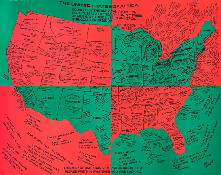 Faith Ringgold, United States of Attica, 1972, offset print