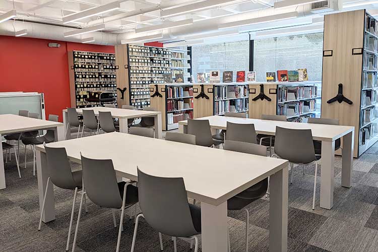 A view of the new library reading room