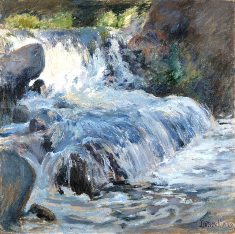 John Henry Twachtman, The Waterfall, about 1890, oil on canvas