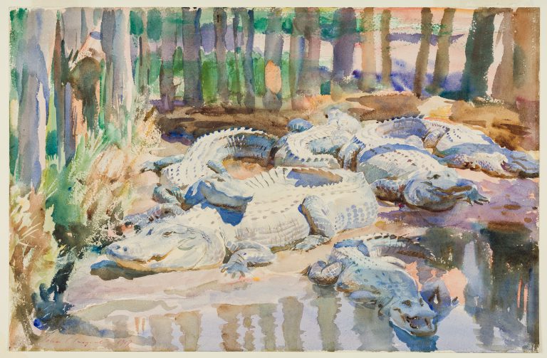 John Singer Sargent, Muddy Alligators, 1917, watercolor over graphite, with masking out and scraping, on wove paper