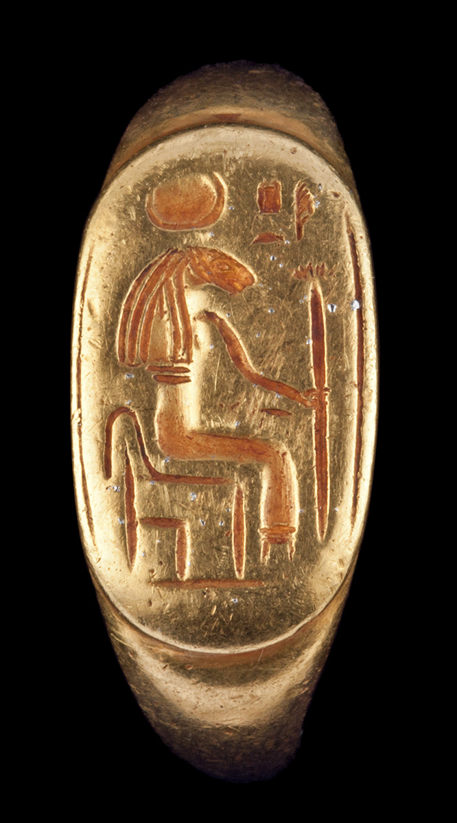 Gold Ring of Sekhmet, ancient Egyptian, New Kingdom, about 1539–1077 BCE, gold