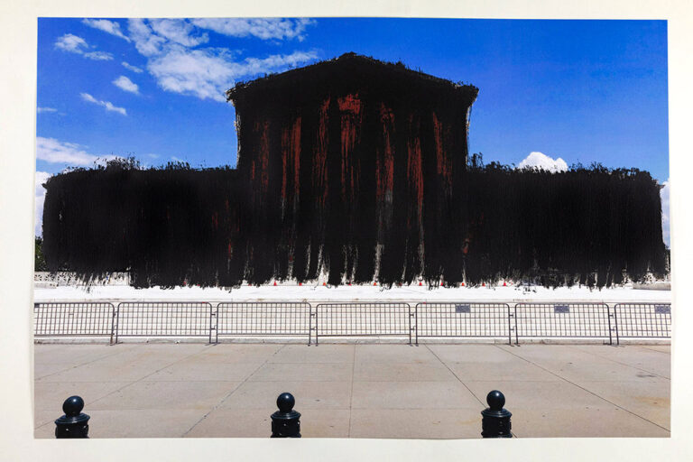 Dread Scott, 'Obliterated Power (Supreme Court),' 2022, screenprint over archival inkjet print