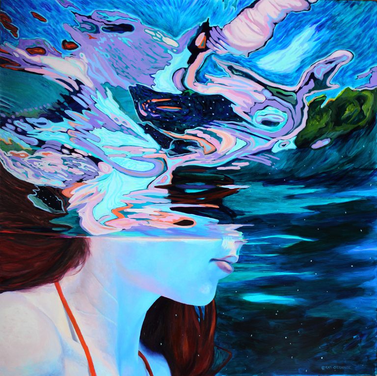 Kat O'Connor, You Look Like a Ripple in the Black but You Sound Like Love, 2022, acrylic and oil on ACP