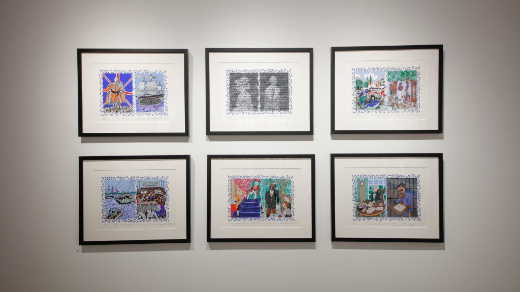 Faith Ringgold, Declaration of Freedom and Independence, 2007-08, acrylic on paper (set of 6)