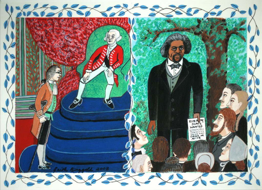 Faith Ringgold, We Have Appealed to Their Native Justice and Magnanimity, from Declaration of Freedom and Independence, 2007-08, acrylic on paper (set of 6)