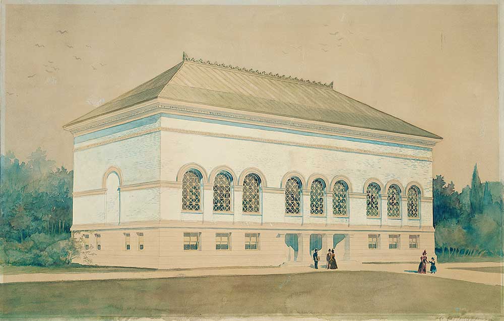 Artist's rendering of the original Worcester Art Museum, built in 1898