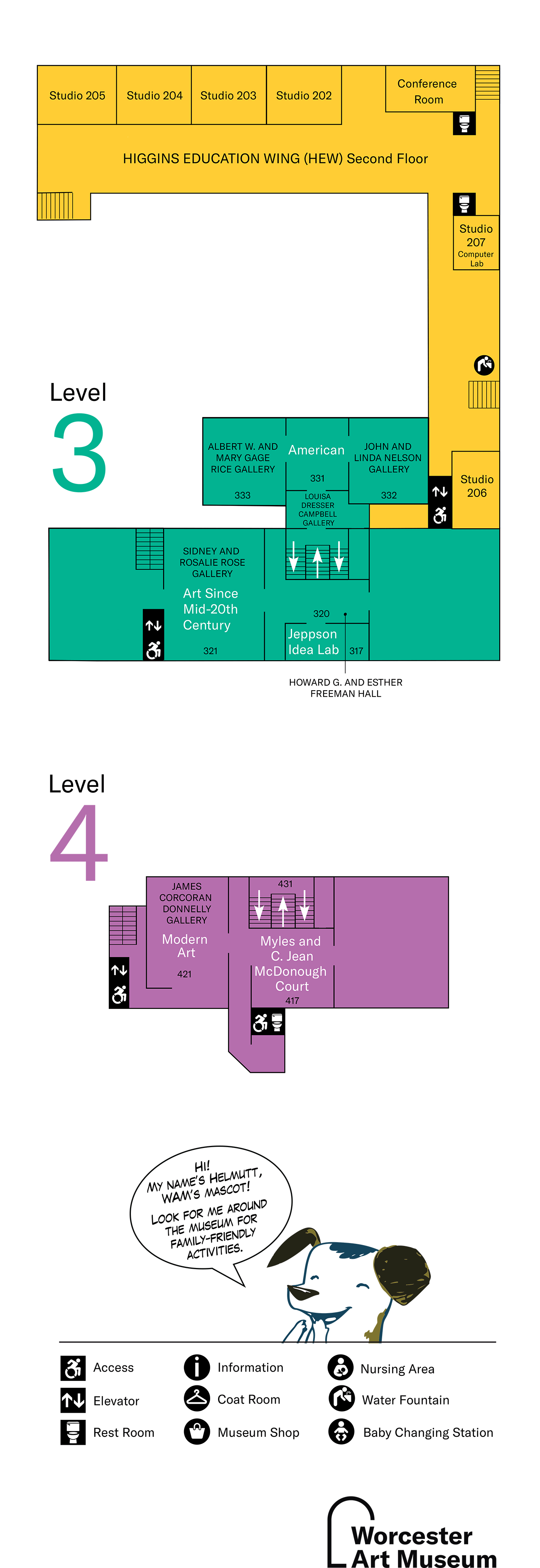 Floor map showing levels 3 and 4