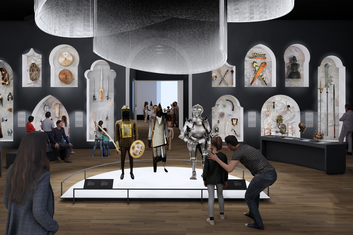 Rendering of the future Arms and Armor gallery at WAM