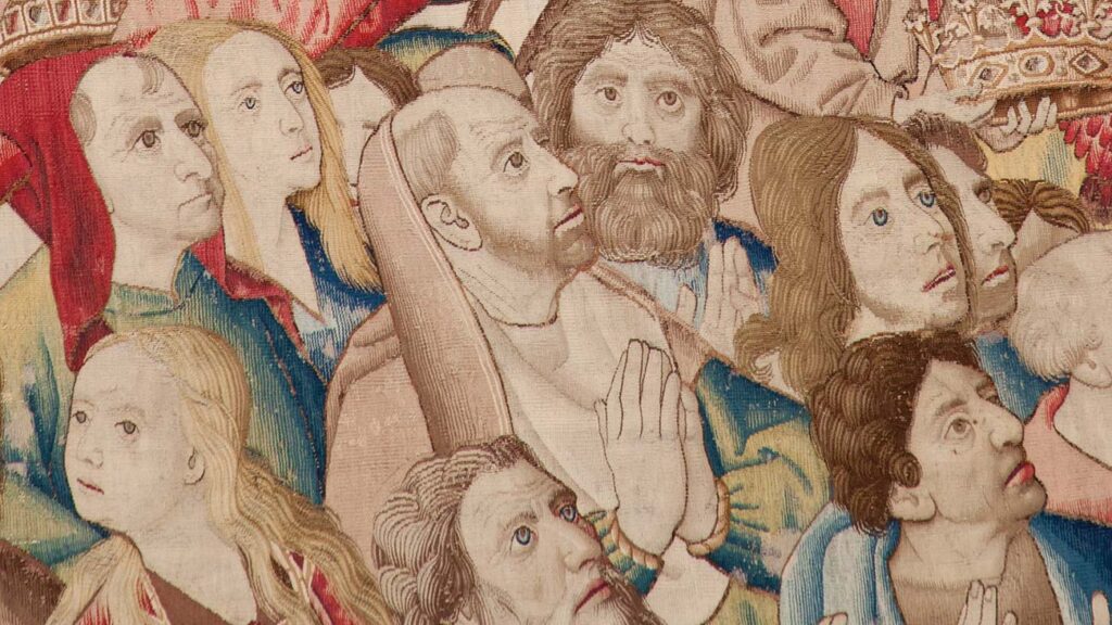 Colijn de Coter, 'The Last Judgment,' detail, about 1500, wool and silk tapestry