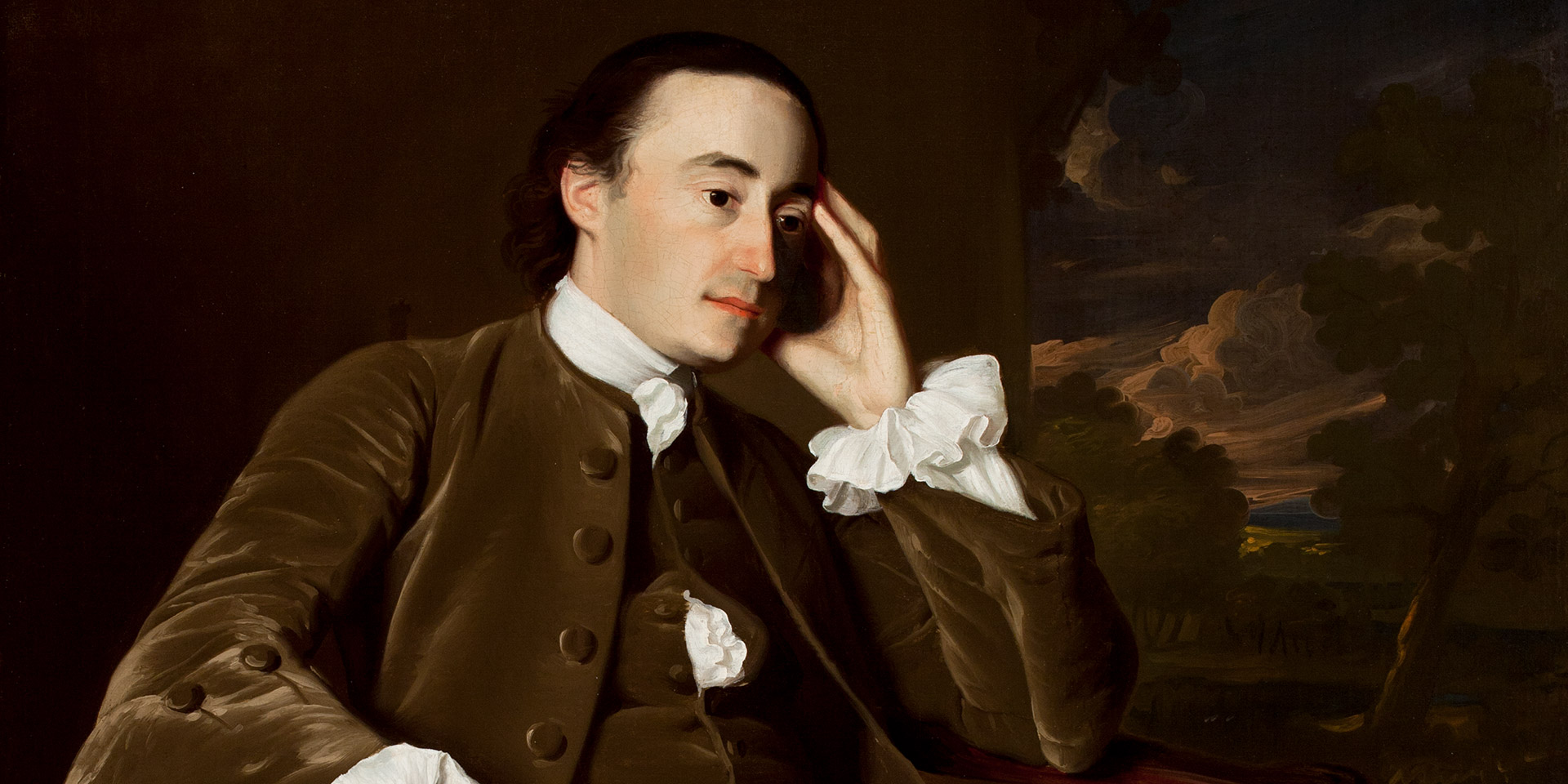 John Singleton Copley, 'John Bours,' detail, about 1763, oil on canvas