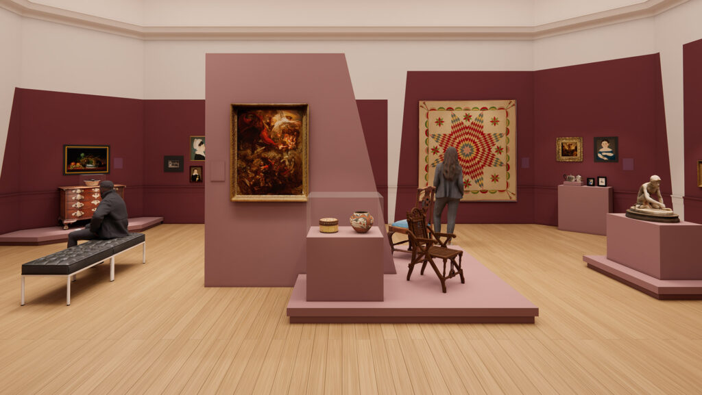 Preliminary design rendering of the reinstallation of the American Art Galleries