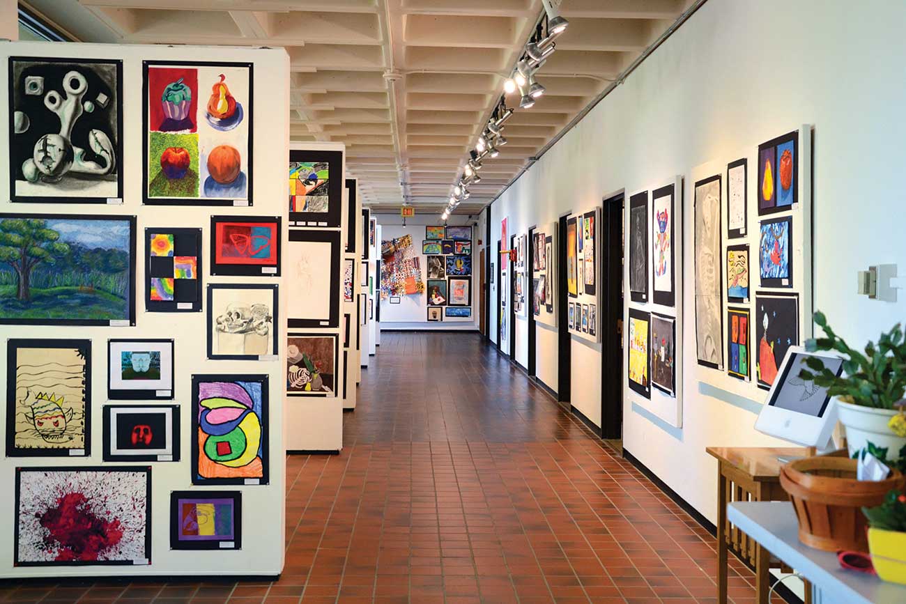 View of an exhibit in the Higgins Education Wing