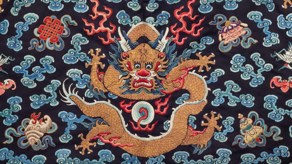 Woman's Jacket, detail, Qing Dynasty, late 19th century, embroidered silk