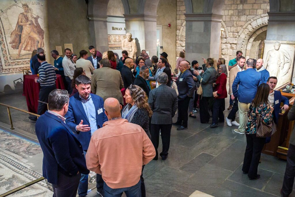 Business Partners gather in Renaissance Court during an event