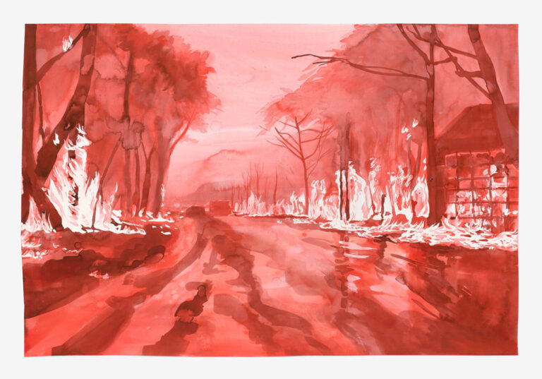 Christa Donner, 'Fever Road,' 2025, watercolor and pigmented ink on paper, 26 x 40 inches