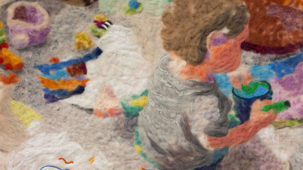 Kara Patrowicz, 'Playtime (hand),' detail, 2021, Wool felting