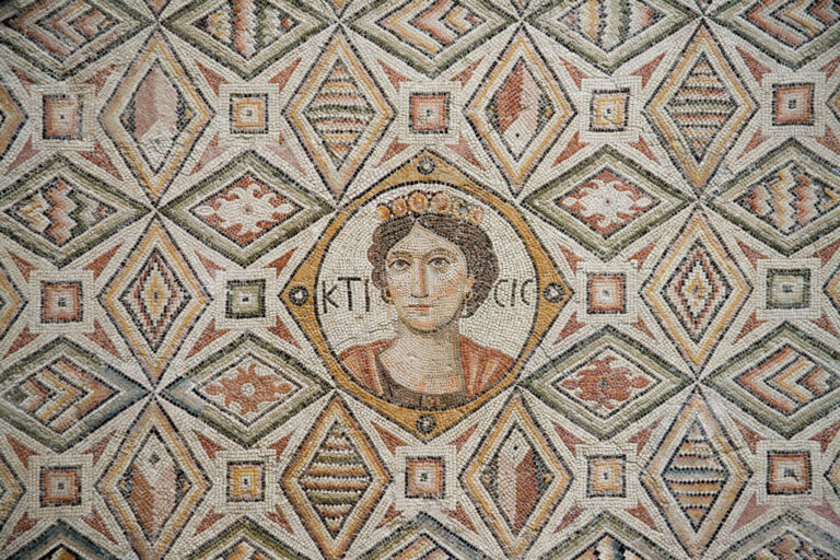 Antioch, 'Ktisis Floor Mosaic,' 5th century CE, cubes of marble and limestone embedded in lime mortar