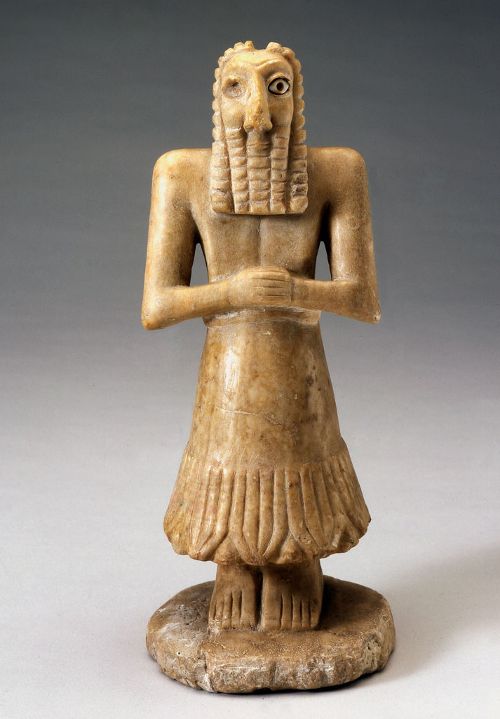 Sumerian, 'Statuette of a Man,' 3000-2500 BCE, gypsum and shell