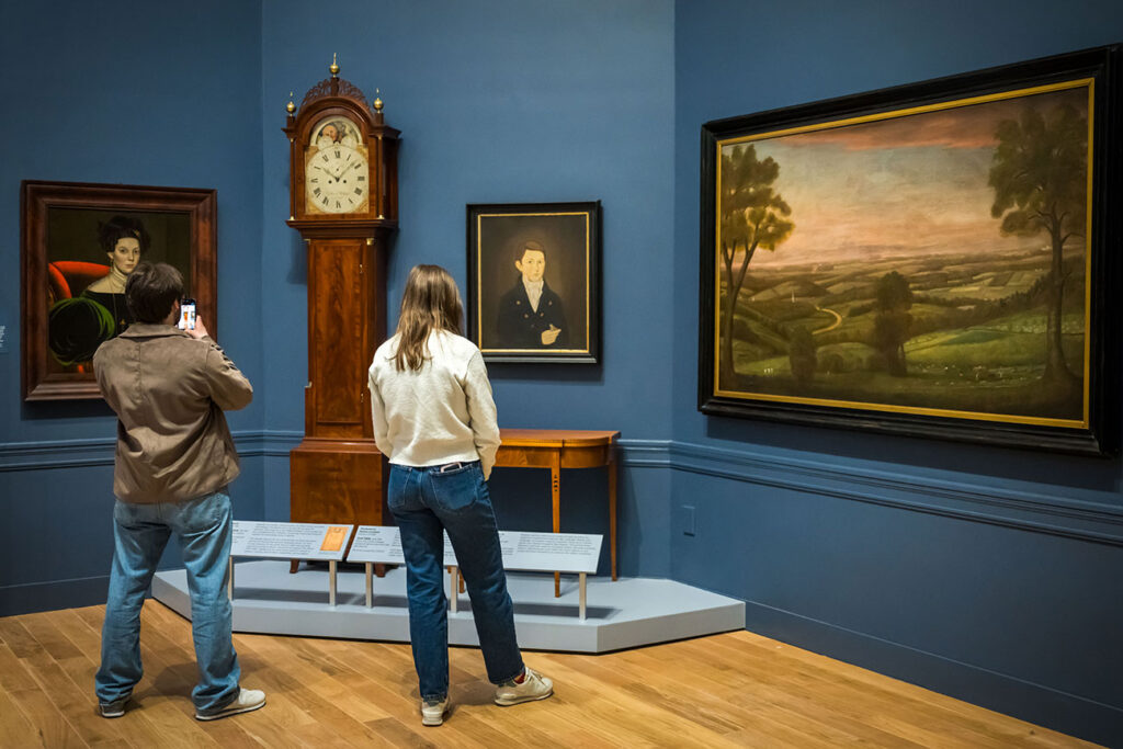 Visitors in the American Art Galleries