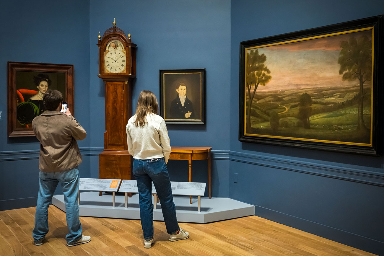 Visitors in the American Art Galleries