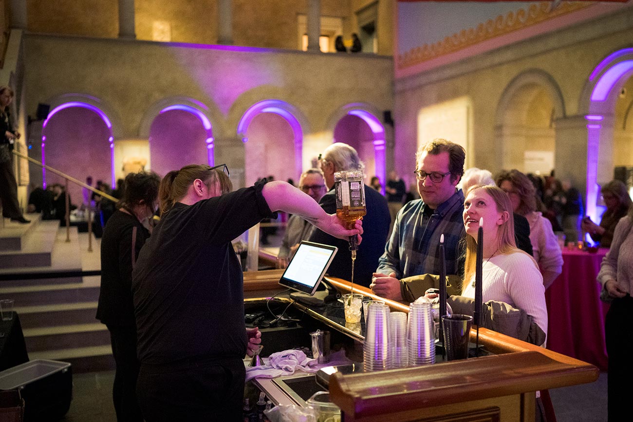 Visitors at the bar during an 'After Hours' event in Renaissance Court