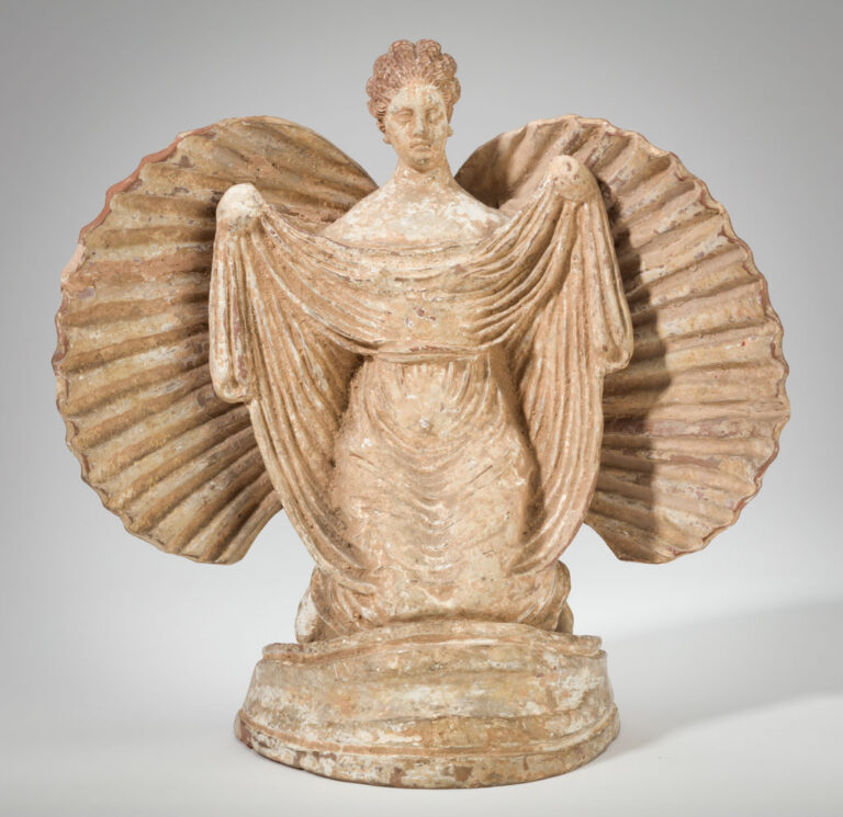 'Aphrodite emerging from a seashell', late 19th century, Terracotta