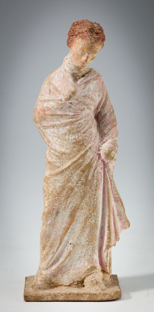 Greek style, 'Tanagra Maiden', 450-200 BCE, painted or glazed terracotta